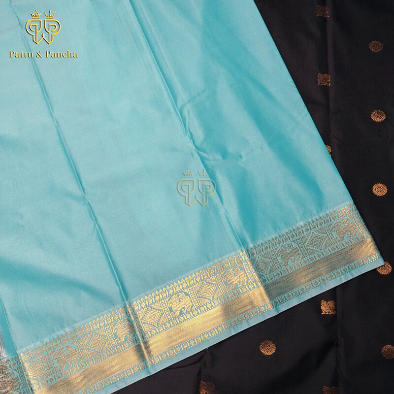 Black Sky Blue Small Border - Semi