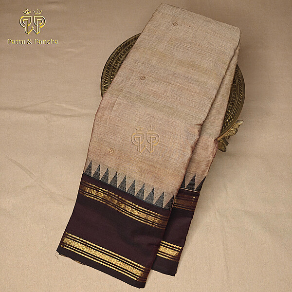 Kanchi cotton butta Copper Grey Coffee Brown