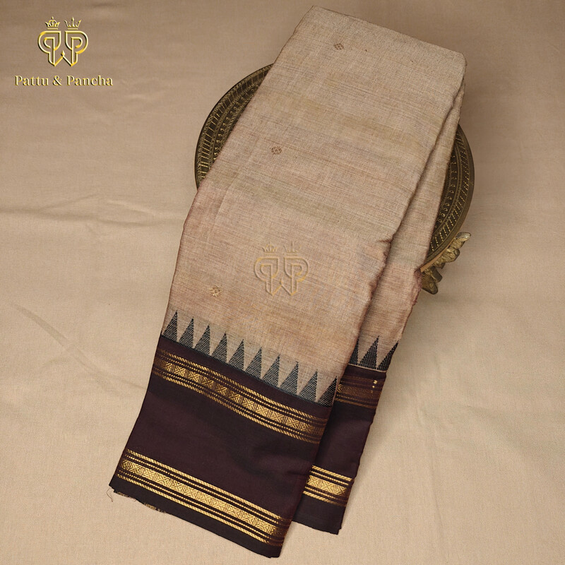 Kanchi cotton butta Copper Grey Coffee Brown