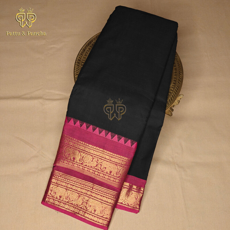 Kanchi cotton Black Pink