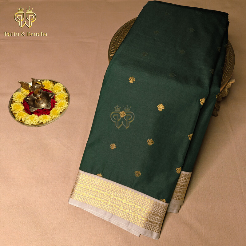 Dark Green Grey small Border - Semi