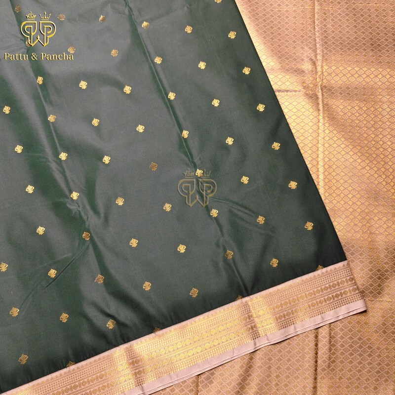 Dark Green Grey small Border - Semi