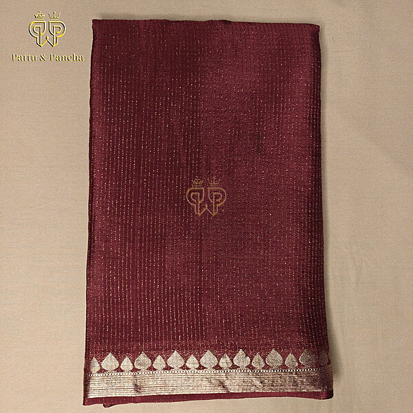 Chinon Viscose Maroon Lines 1