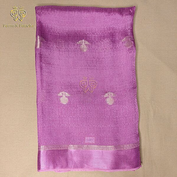 Viscode Khadi Silk Satin Border Lavender 1