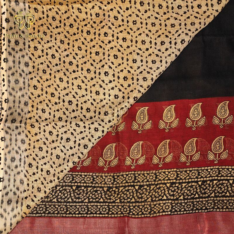 Linen Cotton Black Red 1