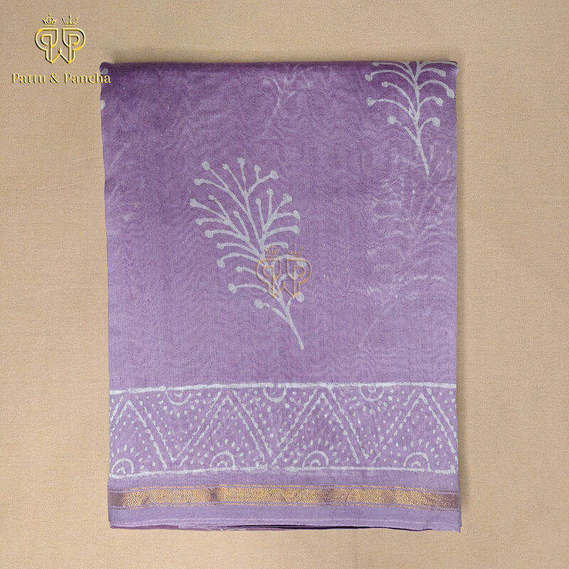 Chanderi Cotton Lavender 1