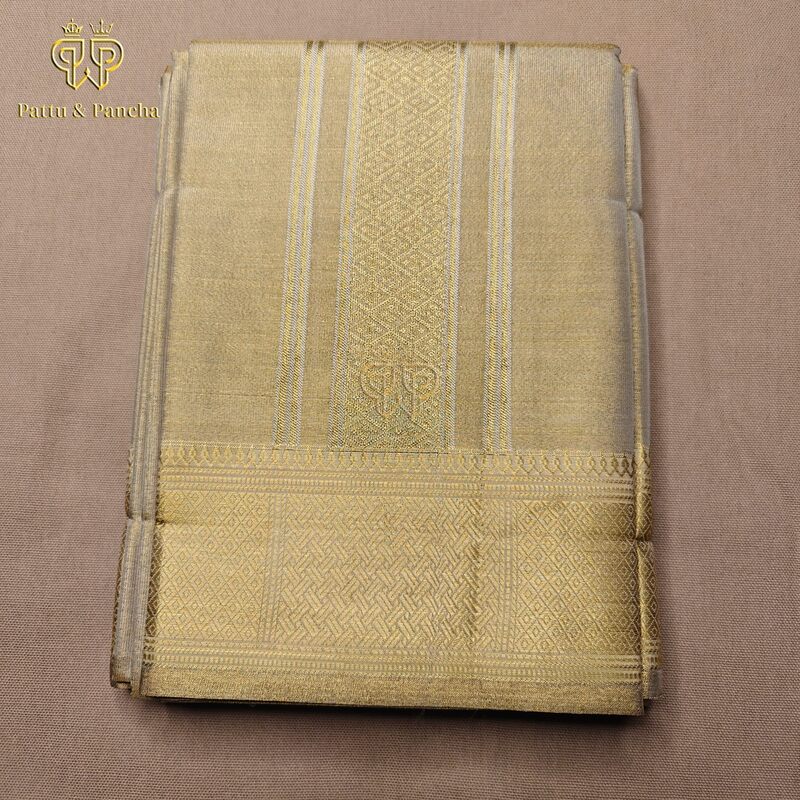 Art Silk Dhoti Cream Tissue 