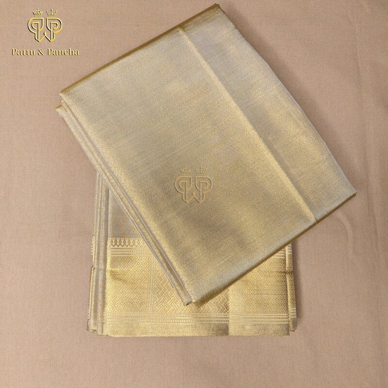 Art Silk Dhoti Cream Tissue 