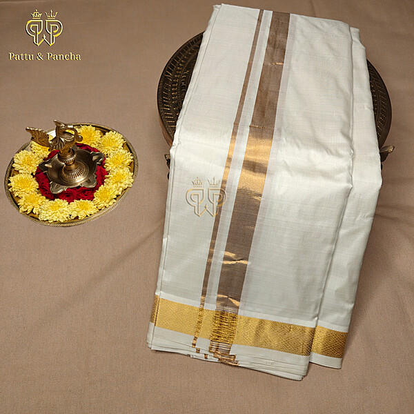 Pure Silk Dhoti Gold Zari