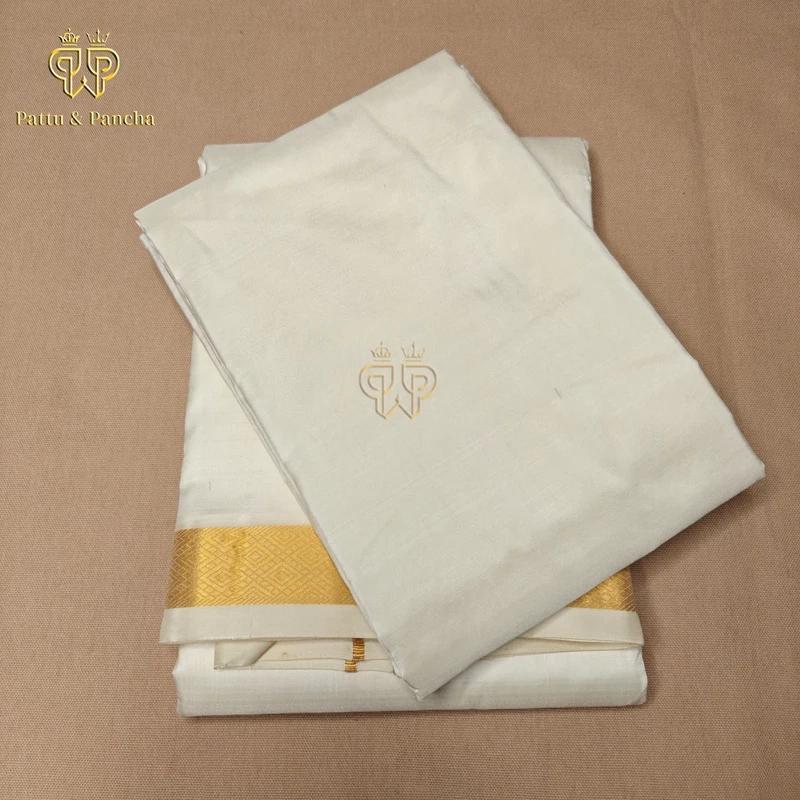 Pure Silk Dhoti Gold Zari