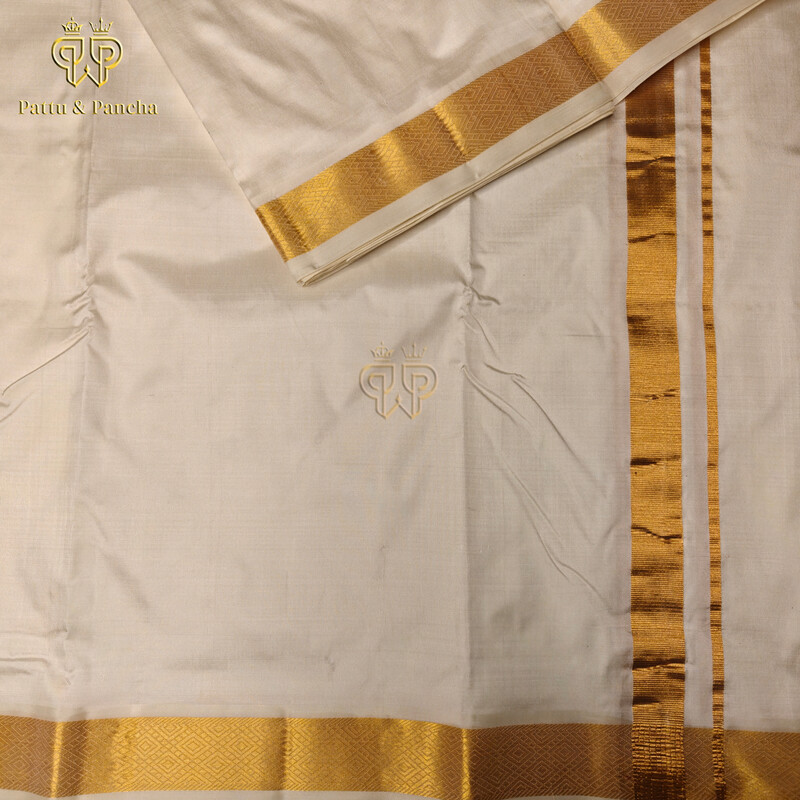 Pure Silk Dhoti Gold Zari