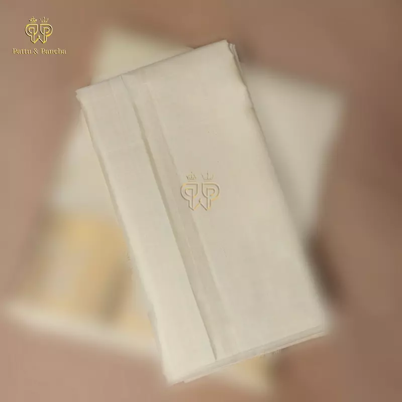 Pure Premium Handloom Cream Silk Kurta Material