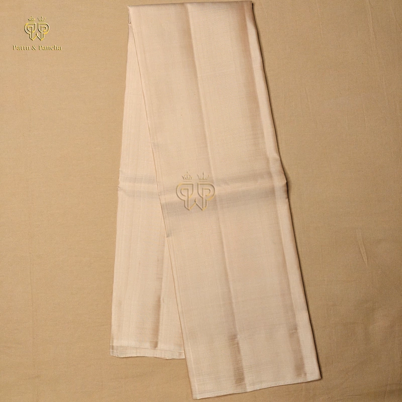 Pure Silk Groom Dhoti Pastel Pink with Gold Zari Border