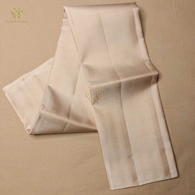 Pure Silk Groom Dhoti Pastel Pink with Gold Zari Border