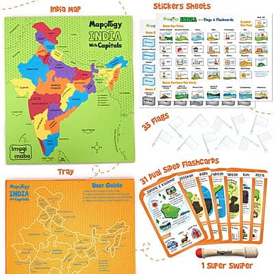 India Map with Flash Cards