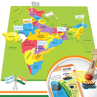 India Map with Flash Cards
