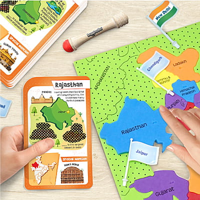 India Map with Flash Cards