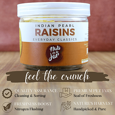 Nuts in a Jar Indian Pearl Raisins Everyday Classics 250 Grams Nuts in a Jar Indian Pearl Raisins Everyday Classics 250 Grams