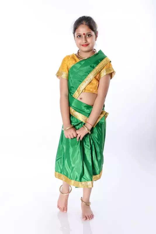 Indian Folk Saree Fancy Dress Costume For Girls