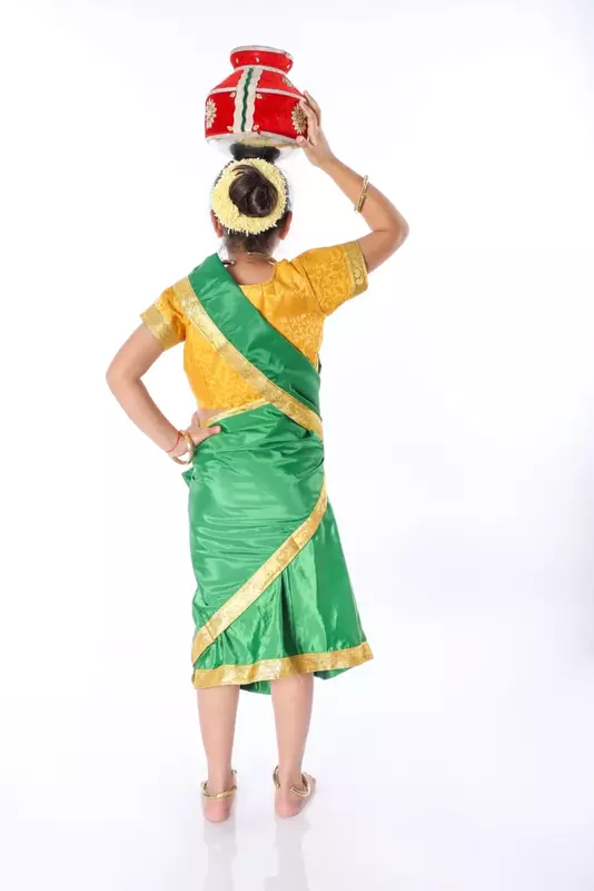 Indian Folk Saree Fancy Dress Costume For Girls