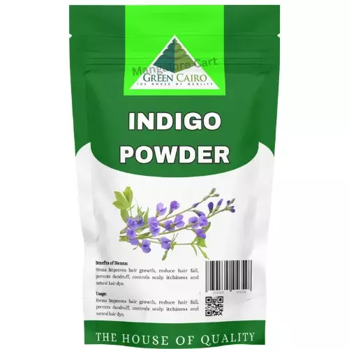 Green Cairo Indigo Powder โ Natural Hair Dye for Grey Hair โ 100g