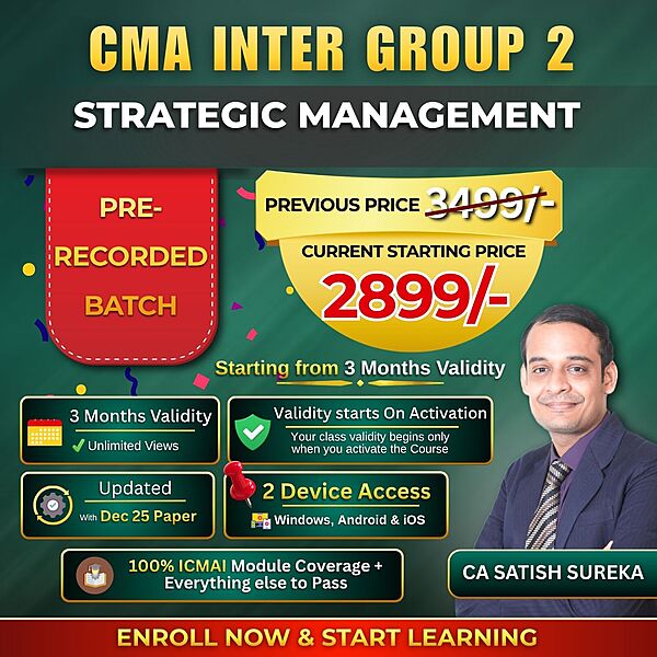 CMA Inter Strategic Management (Group 2) By CA Satish Sureka CMA Inter Strategic Management (Group 2) By CA Satish Sureka