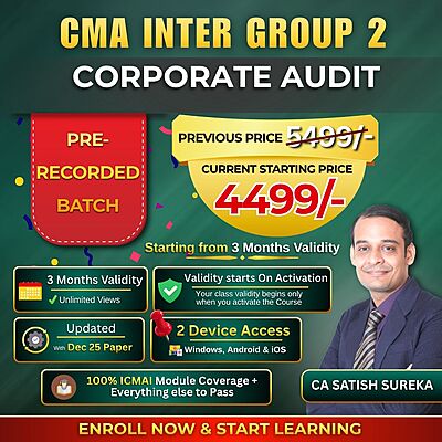 CMA Inter Corporate Audit (Group 2) By CA Satish Sureka CMA Inter Corporate Audit (Group 2) By CA Satish Sureka