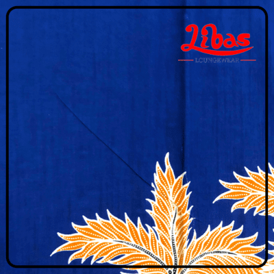 Ink blue rayon kaftan nighty with large geometric prints from libas loungewear-KF051