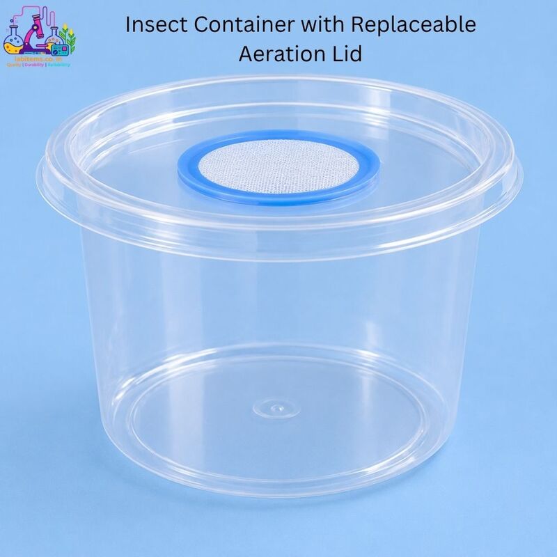 Clear Polystyrene Insect Container with Replaceable Aeration Lid – 700 ml Reusable Transparent Lab Box