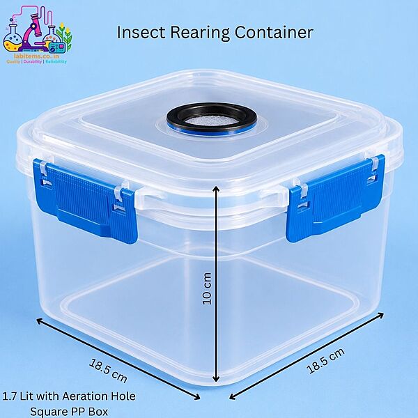 Insect Rearing Container – 1.7L Square PP Box with Aeration Hole