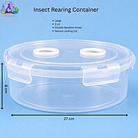 Insect Rearing Container Large 3lit with Double Aeration Holes and Secure Locking Lid