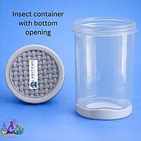 Insect container with bottom opening