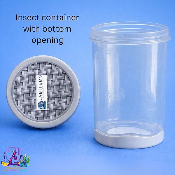 Insect container with bottom opening