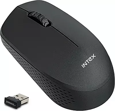 Intex 2.4G Power+ Wireless Mouse – Bluetooth & 2.4GHz, 1000 DPI, Nano Receiver, Ergonomic Ambidextrous Design