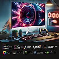 Intex 60.9 CM (24 Inch) Full HD Curved Backlight LED Monitor | VA Panel, 100Hz Refresh Rate with 1920x1080 Pixels | 5ms Reponse Time, Framless, Sleek Metal Stand with Built-in Speaker Intex 60.9 CM (24 Inch) Full HD Curved Backlight LED Monitor | VA Panel, 100Hz Refresh Rate with 1920x1080 Pixels | 5ms Reponse Time, Framless, Sleek Metal Stand with Built-in Speaker