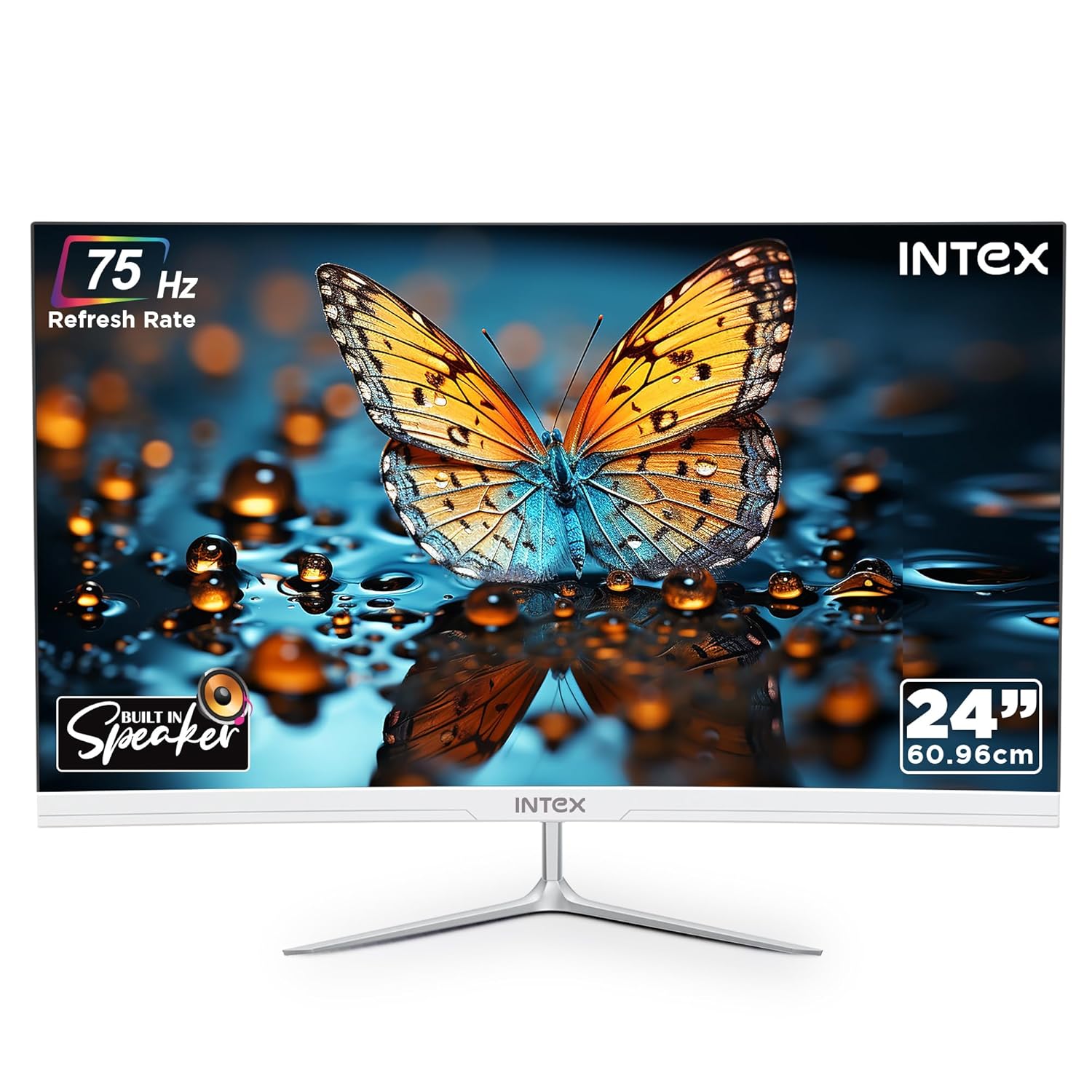 Intex 60.9 CM (24 Inch) Full HD Curved Backlight LED Monitor | VA Panel, 100Hz Refresh Rate with 1920x1080 Pixels | 5ms Reponse Time, Framless, Sleek Metal Stand with Built-in Speaker Intex 60.9 CM (24 Inch) Full HD Curved Backlight LED Monitor | VA Panel, 100Hz Refresh Rate with 1920x1080 Pixels | 5ms Reponse Time, Framless, Sleek Metal Stand with Built-in Speaker
