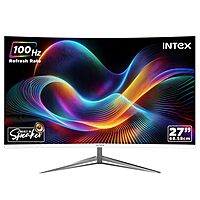 Intex 68.5 CM (27 Inch) Full HD Curved Backlight LED Monitor | VA Panel, 100Hz Refresh Rate with 1920x1080 Pixels | 5ms Reponse Time, Framless, Sleek Metal Stand with Built-in Speaker Intex 68.5 CM (27 Inch) Full HD Curved Backlight LED Monitor | VA Panel, 100Hz Refresh Rate with 1920x1080 Pixels | 5ms Reponse Time, Framless, Sleek Metal Stand with Built-in Speaker
