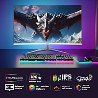 Intex 68.5 CM (27 Inch) Full HD Curved Backlight LED Monitor | VA Panel, 100Hz Refresh Rate with 1920x1080 Pixels | 5ms Reponse Time, Framless, Sleek Metal Stand with Built-in Speaker Intex 68.5 CM (27 Inch) Full HD Curved Backlight LED Monitor | VA Panel, 100Hz Refresh Rate with 1920x1080 Pixels | 5ms Reponse Time, Framless, Sleek Metal Stand with Built-in Speaker