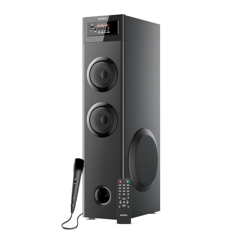 Intex 700-S Multimedia 70 W Bluetooth Tower Speaker | Wired Karaoke Mic | Party Speaker & 5.25 Inch Woofer | LED Display & Bluetooth v5.2 | Fully Remote Control (Black) Intex 700-S Multimedia 70 W Bluetooth Tower Speaker | Wired Karaoke Mic | Party Speaker & 5.25 Inch Woofer | LED Display & Bluetooth v5.2 | Fully Remote Control (Black)