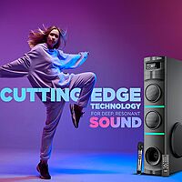Intex 950-S Multimedia 95 W Bluetooth Tower Speaker | Wireless Karaoke Mic | Party Speaker & RGB Lights | LED Display & Bluetooth v5.1 | Fully Remote Control (Black)