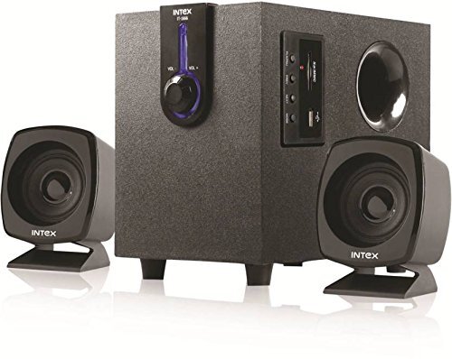 Intex IT-1666 2.1 Channel USB Wired Multimedia Speaker | USB/SD & AUX Input, Digital FM, LED Power Indicator, Deep Bass Sound System Compatible with PC, TV & DVD Intex IT-1666 2.1 Channel USB Wired Multimedia Speaker | USB/SD & AUX Input, Digital FM, LED Power Indicator, Deep Bass Sound System Compatible with PC, TV & DVD