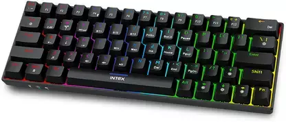 Intex Caliber Pro Keyboard RGB LED light Mechanical blue switch IT-WLKB011 Wireless Standard Gaming Keyboard Compatible with Desktop, Laptop, Mac Caliber Pro (Black) Intex Caliber Pro Keyboard RGB LED light Mechanical blue switch IT-WLKB011 Wireless Standard Gaming Keyboard Compatible with Desktop, Laptop, Mac Caliber Pro (Black)