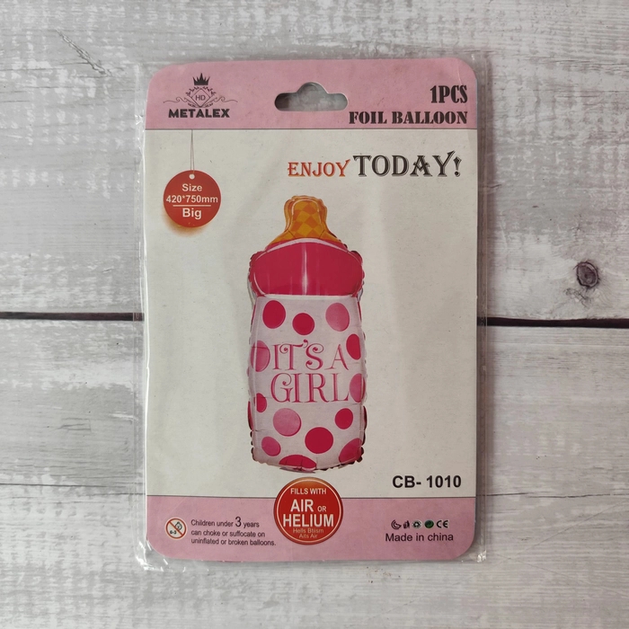 Its a Girl Bottle Foil Balloon