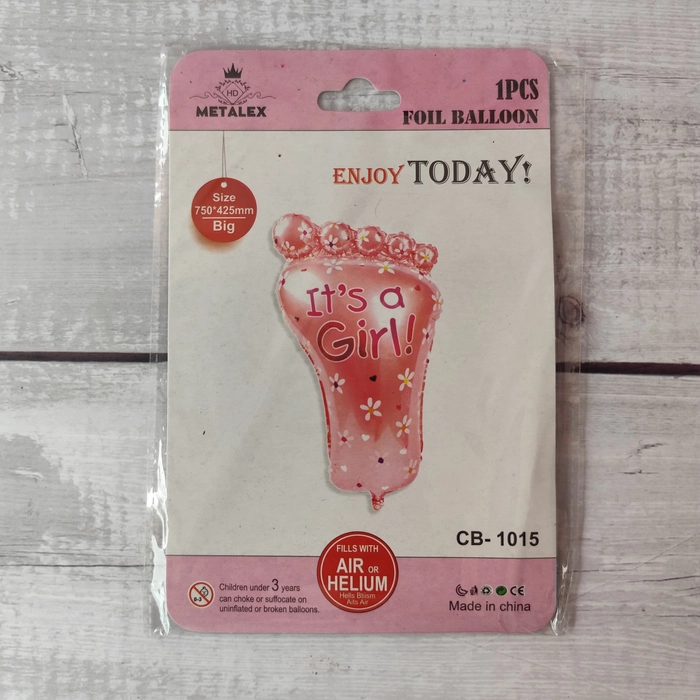 Its a Girl Foot Foil Balloon
