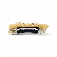 Elegant Ivory Bow Crystal Hair Barrette Clip