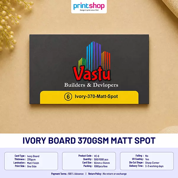 Ivory Board 370gsm Matt Spot