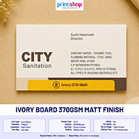 Ivory Board 370gsm Matt Finish