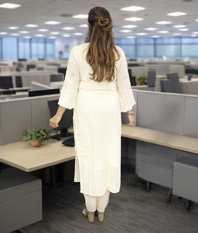 Ivory Threadwork kurta set