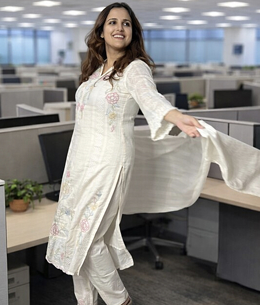 Ivory Threadwork kurta set