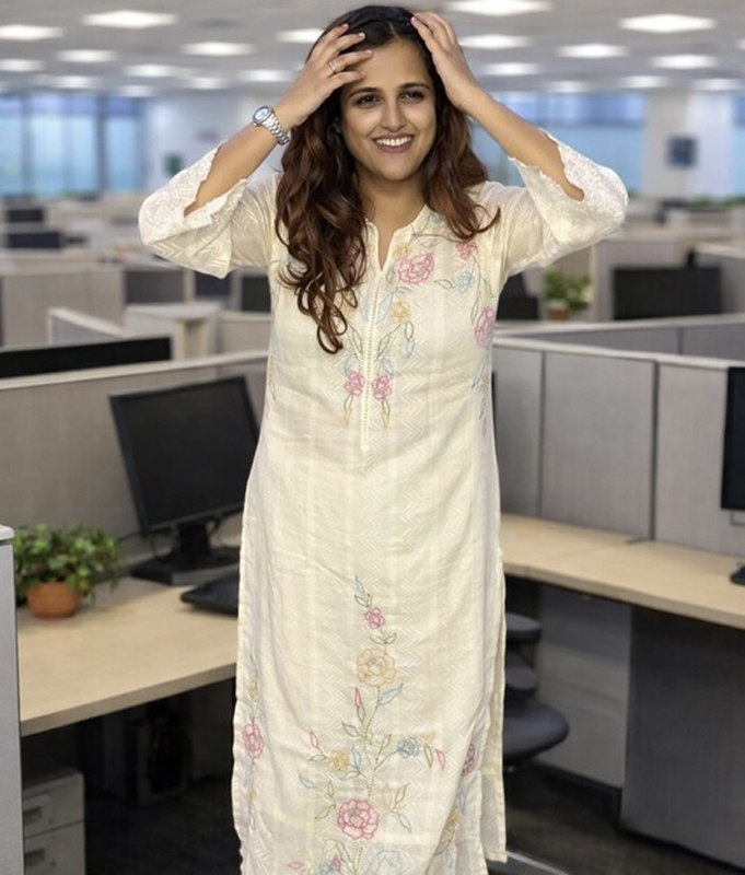 Ivory Threadwork kurta set